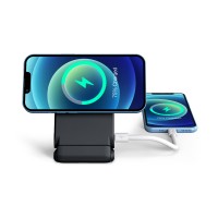 EccoTech 10.000 Mah Led Logo Telefon Standlı  Rubber Gövde 15W Magsafe  Wireless Powerbank